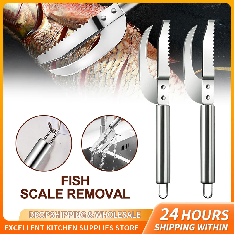 

Fish Scale Knife Stainless Steel Cut Scrape Dig Maw Knife Scale Scraper Sawtooth Peelers Scraping Boning Filleting Kitchen Tools