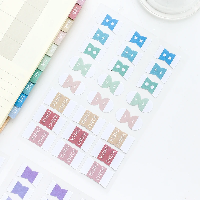 

8 листов, Набор стикеров на индекс ванильной серии, записываемые этикетки в стиле ретро, разные цвета, электронные канцелярские товары