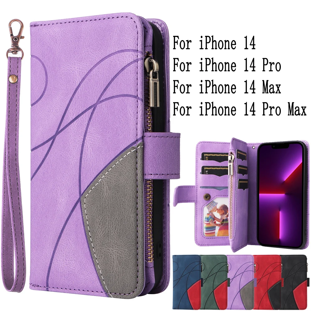 

Sunjolly Mobile Phone Cases Covers for iPhone 14 Pro Max Case Cover coque Flip Wallet for iPhone 14 Pro Cases