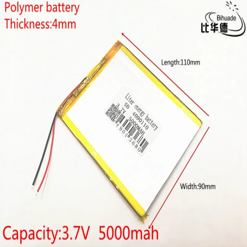 3.7V,5000mAH 4090110 (polymer lithium ion battery) Li-ion battery for tablet pc 7 inch 8 inch 9inch tablet PC MID