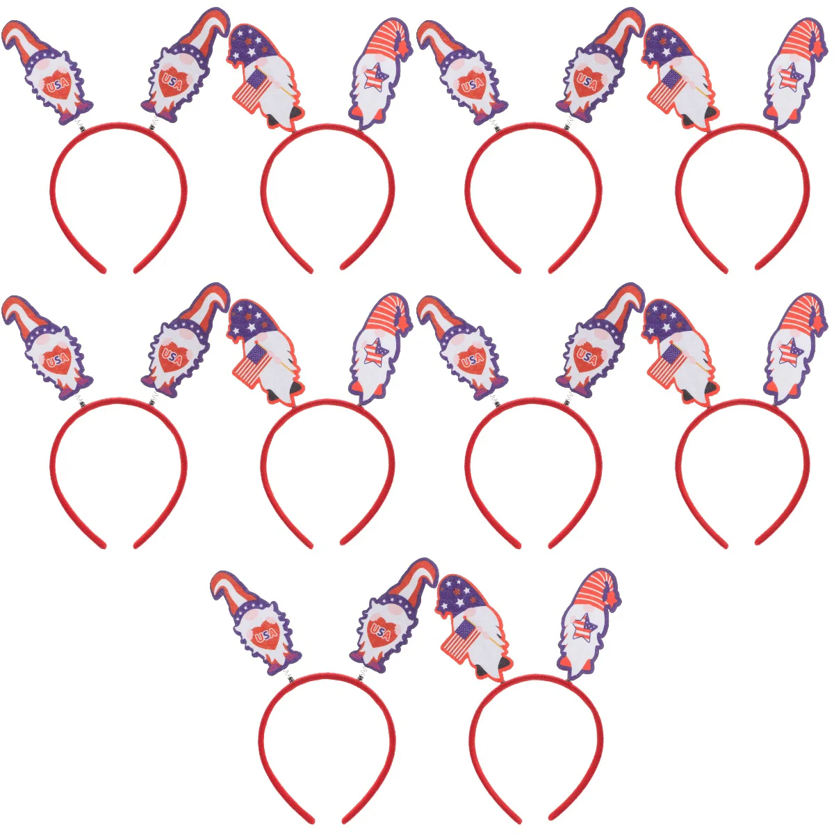 

10 Pcs Americana Decor Headband Memorial Day Party Favors Women Patriotic Boppers Decorate 23x17cm Plastic Headwear Miss