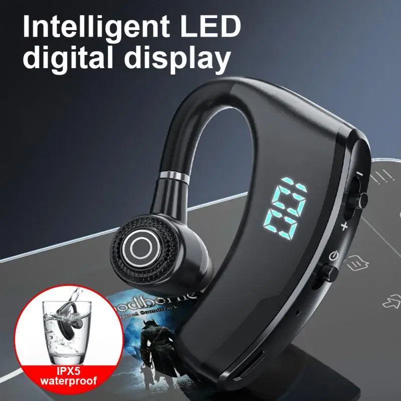 

V9s New Bluetooth-compatible Version Headset Voice Answer Business Sports Waterproof Headphone Driving Upgrade Digital Display