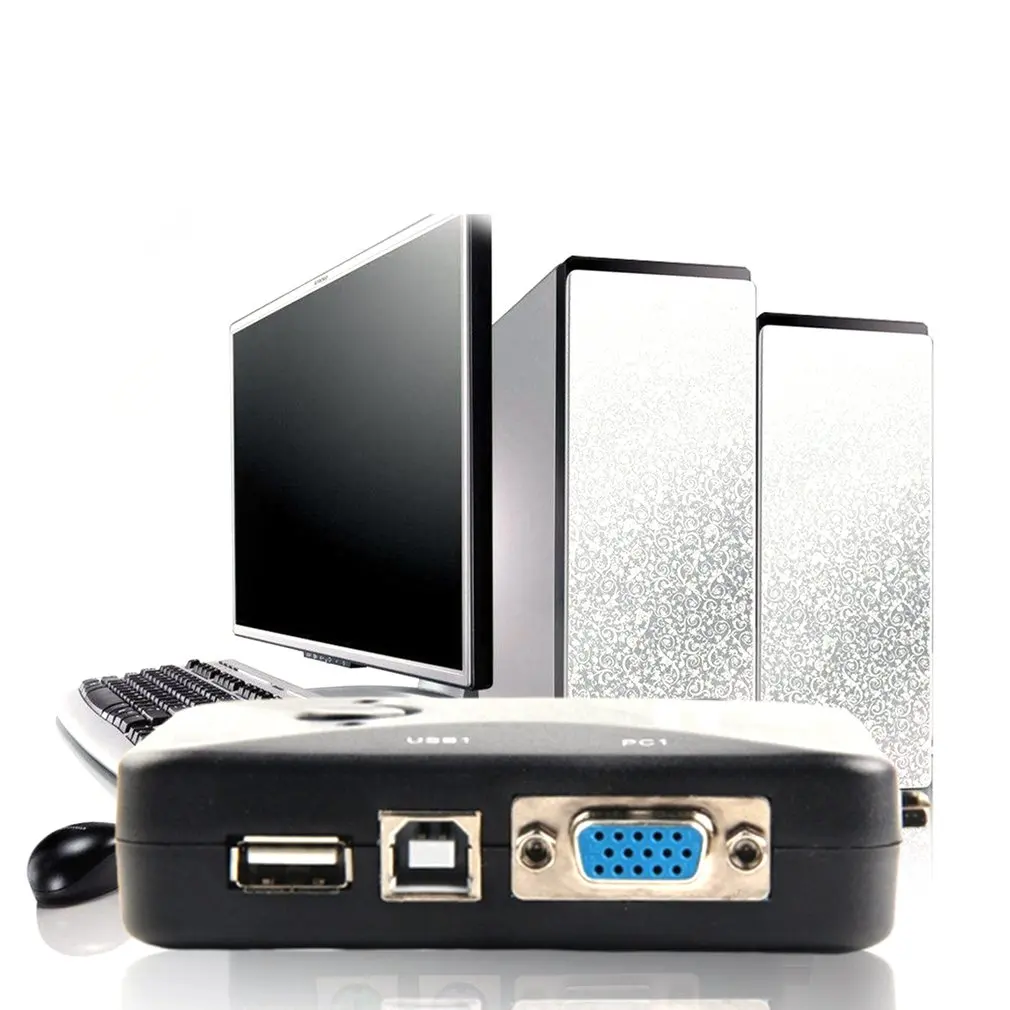 USB KVM-переключатель 2 порта VGA переключатель SVGA Box 0 KVM мышь клавиатуры 1920*1440 Vga