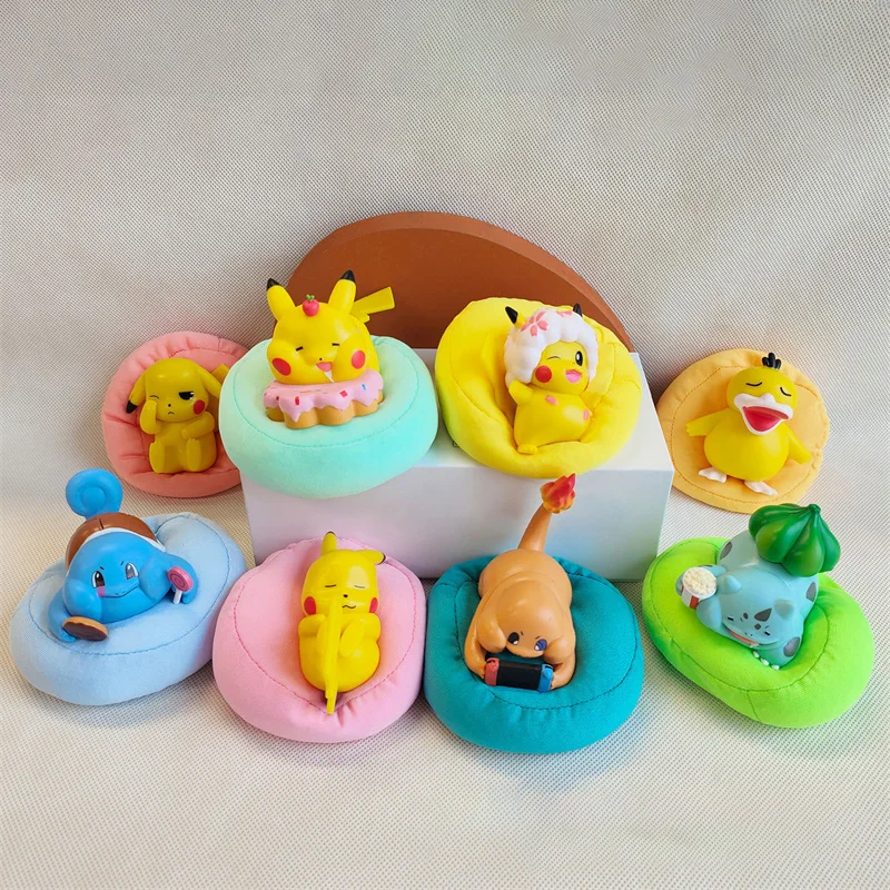 

Kawaii Аниме Покемон Пикачу украшение автомобиля Милая мультяшная Бульбазавр храп Gacha Кукла Коллекция ручной работы детская игрушка подарок