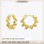 Женские серьги-кольца с цветком ENFASHION Sun, золотистые изогнутые скульптурные серьги-кольца, модные ювелирные изделия, подарки, серьги E201198