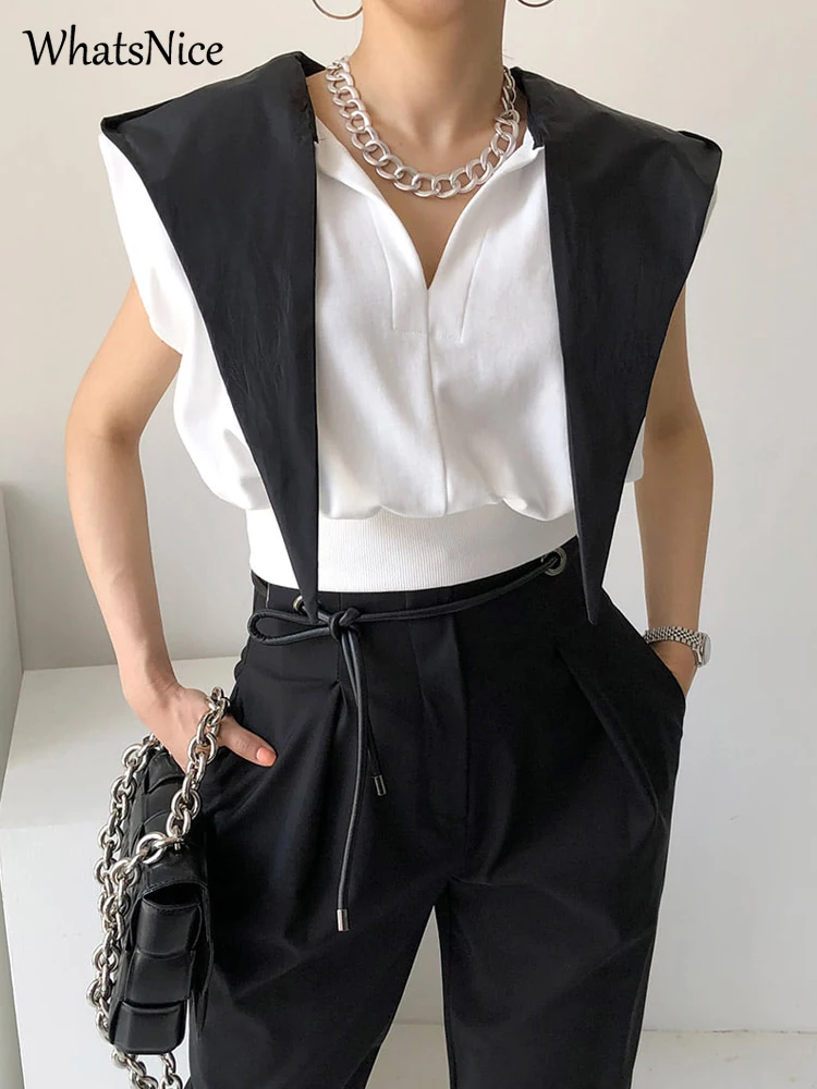 

Новые корейские модные повседневные толстовки контрастных цветов, женские пикантные топы, женские красивые эстетичные крутые свитеры для девочек, футболка