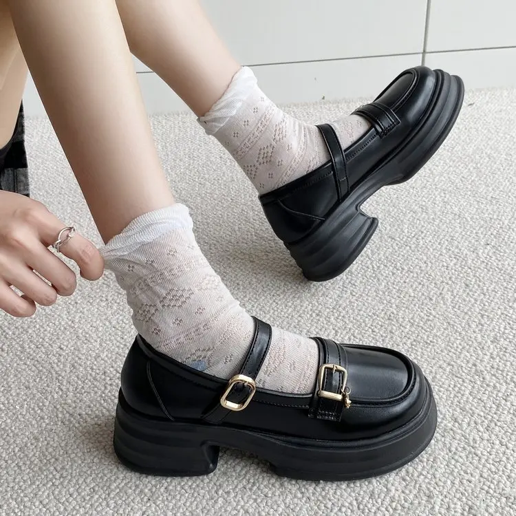 

Autumn New Ladies Platform Shoes Women's Chunky Heels Shoes Casual Metal Chain Shoes Ladies Fashion Women's Single Shoes 2023