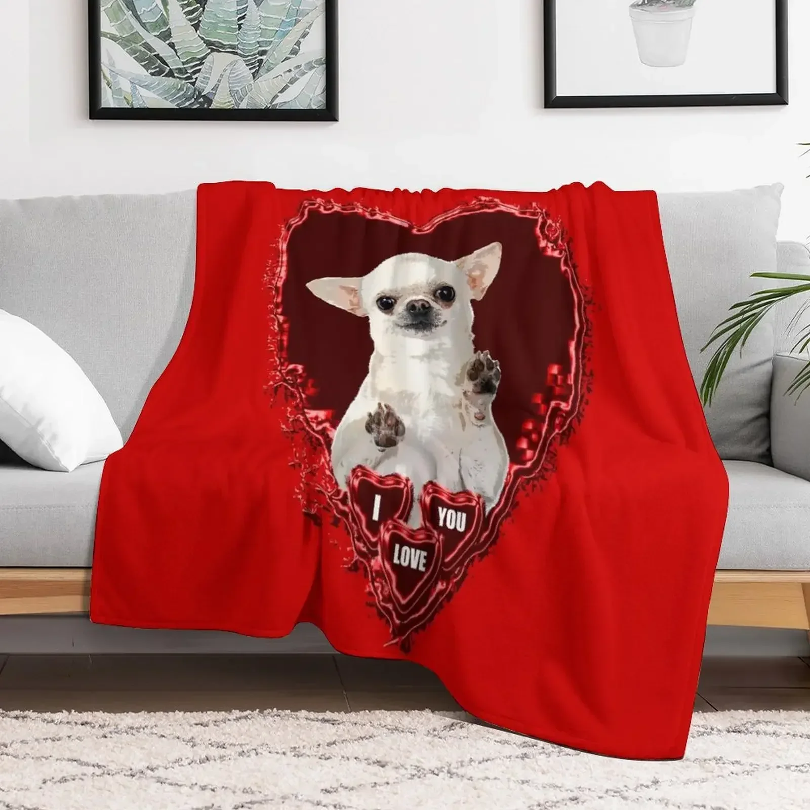 Одеяло CHIHUAHUA ST VALENTIN DOG роскошное одеяло мягкие туристические клетчатые одеяла
