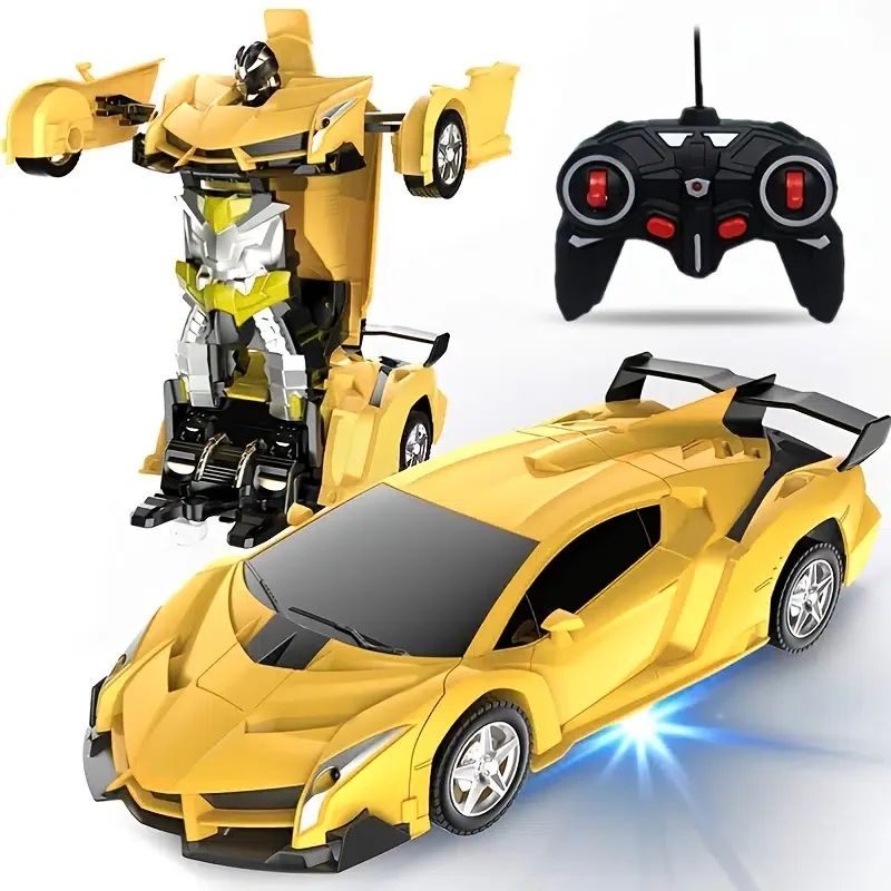 

Control Transform Car Robot Toy With Lights Deformation RC Car 360°Rotating Stunt Race Car Toys