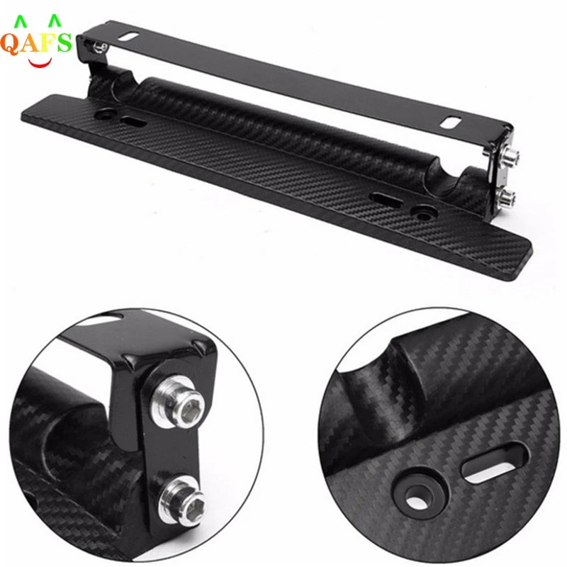 

Universal Adjustable Car-styling Car License Plate Frame Holder Carbon Fiber Racing Number Plate Auto Mount Bracket