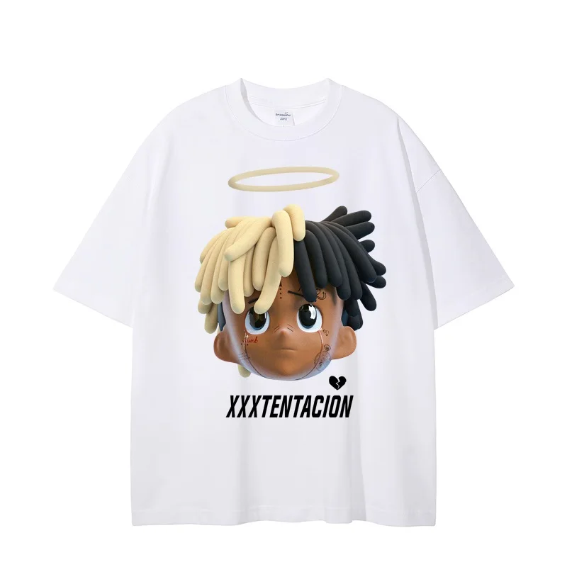 

Men Women Tshirt Short-sleeve Cotton Oversized Fit T-shirt Anime XXXTentacion Pop Rapper Singer Fashion Print Tees Free Shipping