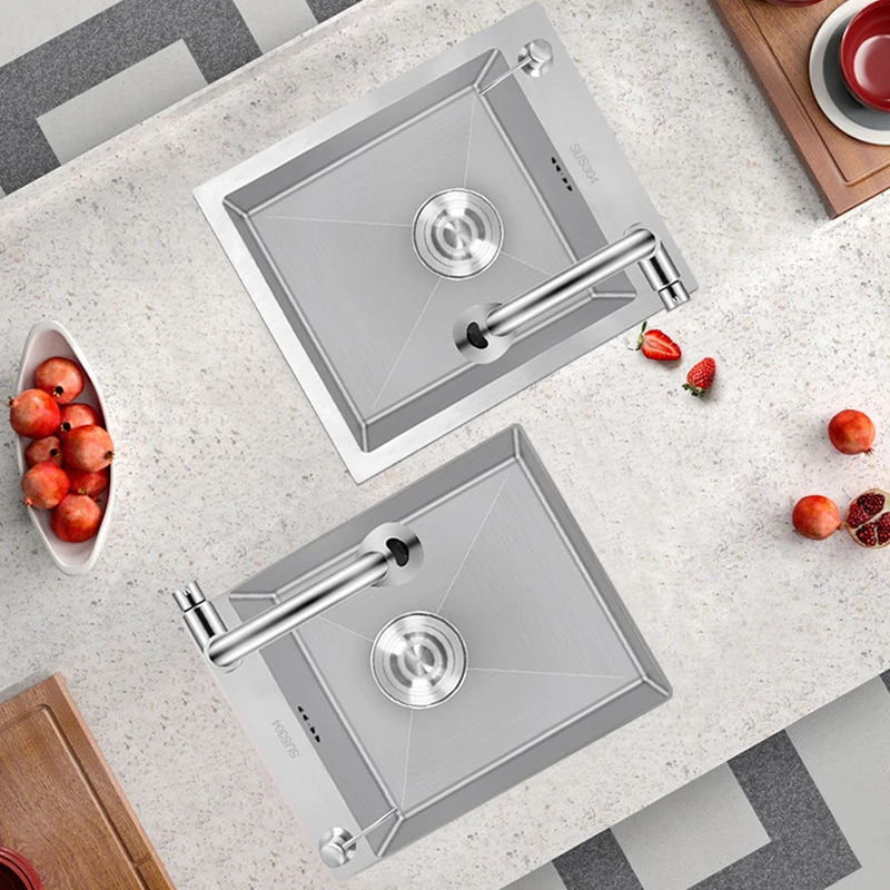 

Undermount Kitchen Sink Stainless Steel Hidden Taps Drain Soap Wash Basin Dispensor Escurridor Fregadero Home Improvement