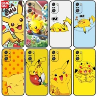 cute hot selling pikachu for xiaomi redmi note 10s 10 9t 9s 9 8t 8 7s 7 6 5a 5 pro max soft black phone case
