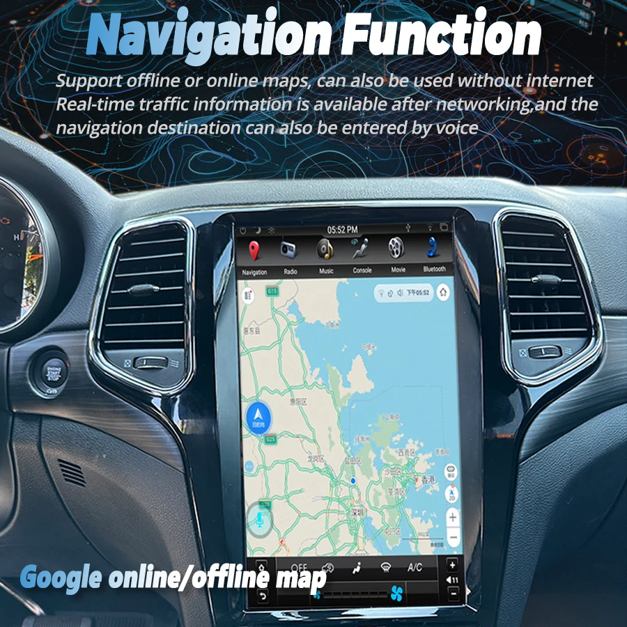 13 6-дюймовый экран Tesla Android Radio 2din для Jeep Grand Cherokee 2014-2020 GPS Carplay автомобильный