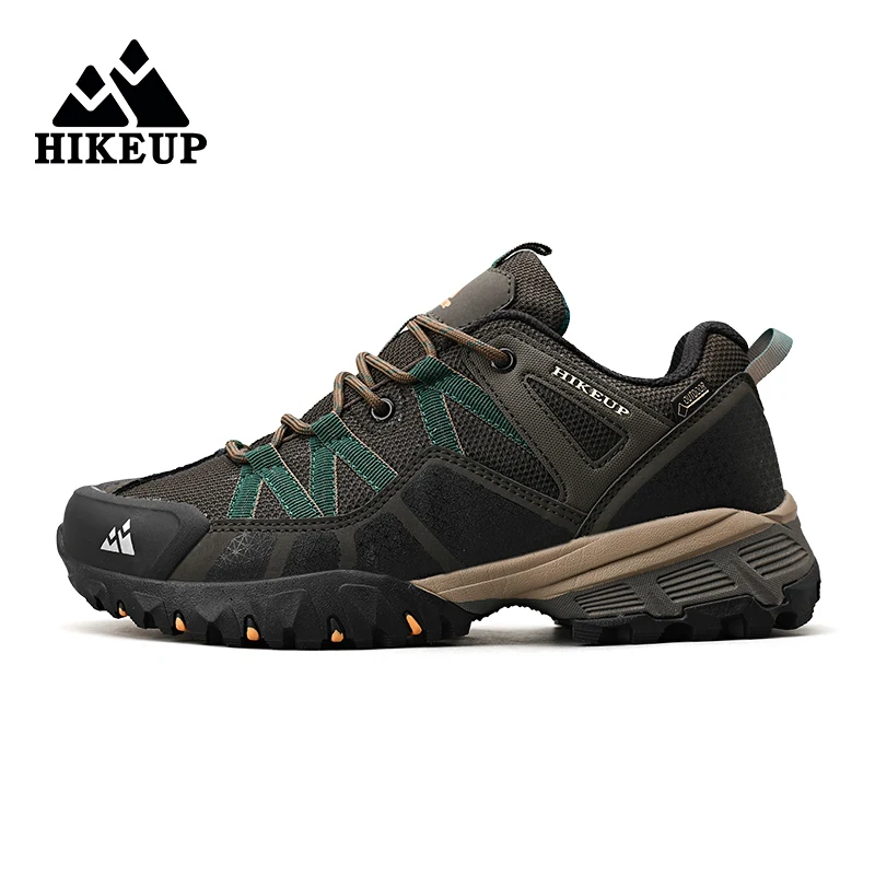 HIKEUP 2022s mężczyźni buty górskie siateczkowa tkanina buty do wspinaczki Trekking na świeżym powietrzu trampki dla podeszwa gumowa dla mężczyzn Factory Outlet