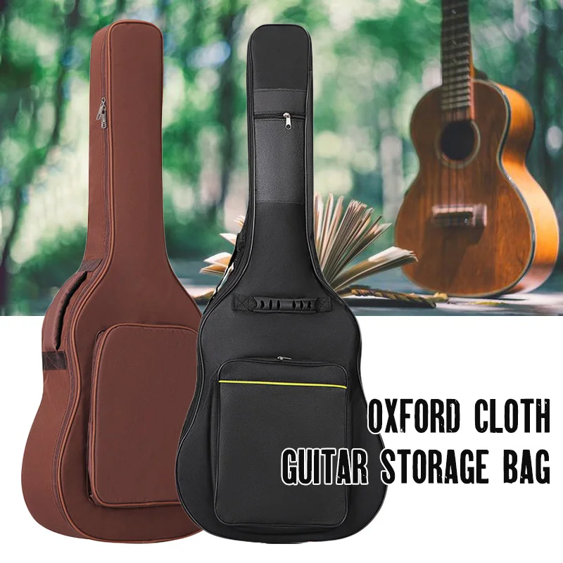 600D Oxford Fabric Waterproof Guitar Case Double Shoulders Padded Backpack 21-41in Guitar Bass Musical Instrument Carry Bag