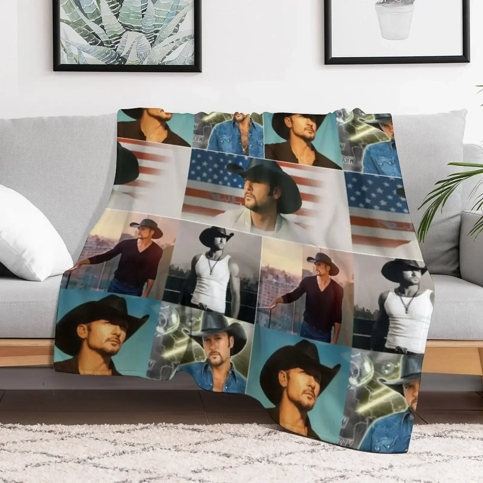 Тим МакГрю американская деревенская музыка певец фотоколлаж-1 плед на диване