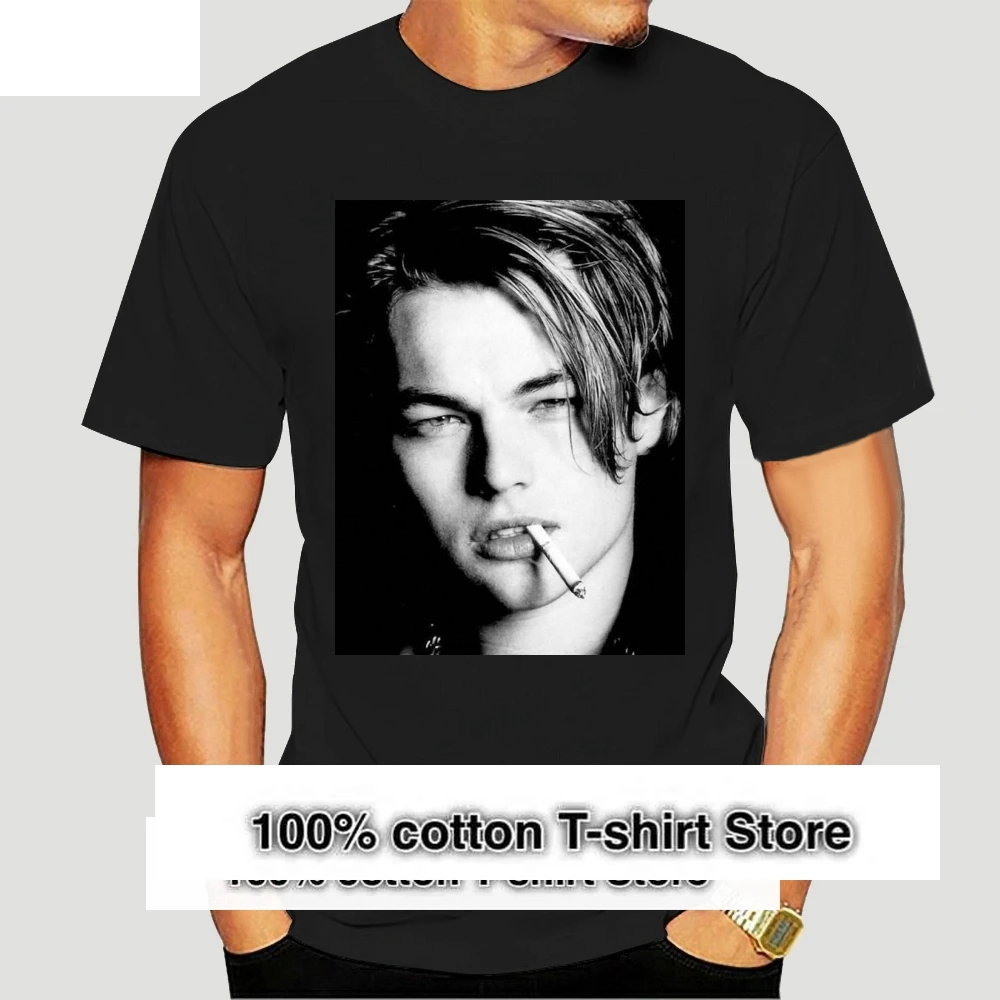 

Leonardo Dicaprio Idol Hollywood Actor Titanic Men Woman Black T Shirt S M L XL 2338A
