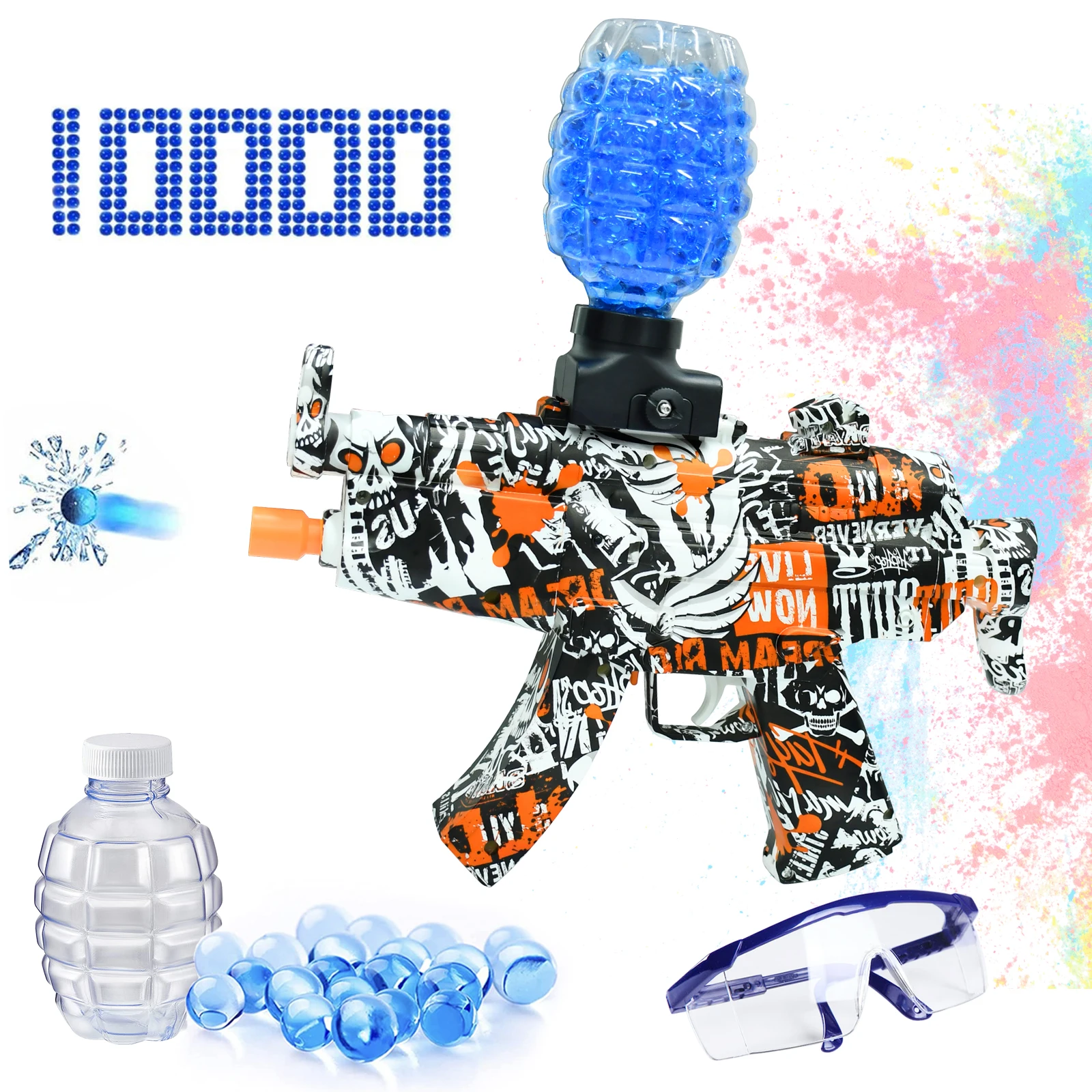 ГОРЯЧАЯ СДЕЛКА! Пластиковый пистолет MP5 Gel Blaster с 15000 гидрогелевыми шарами для игры на открытом воздухе для детей в подарок.