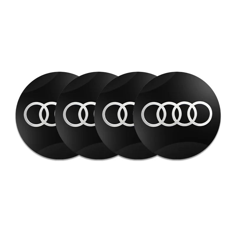 

4 шт., 56 мм колпачок на ступицу колеса, наклейка для центра колеса, для Audi S RS A3 A4 B8 8P 8V A6 C7 A5 Q5 B7 B6 B9 Q7 A1 A7