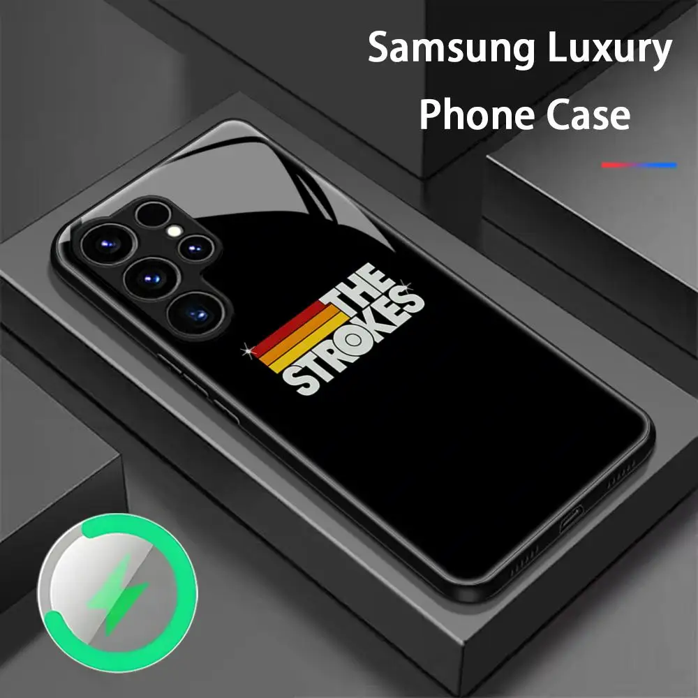 Чехол для телефона S-StrokES Super Band Hot Samsung S25 S24 S23 S22 S21 S20 Plus Ultra Note20 стеклянный магнитный