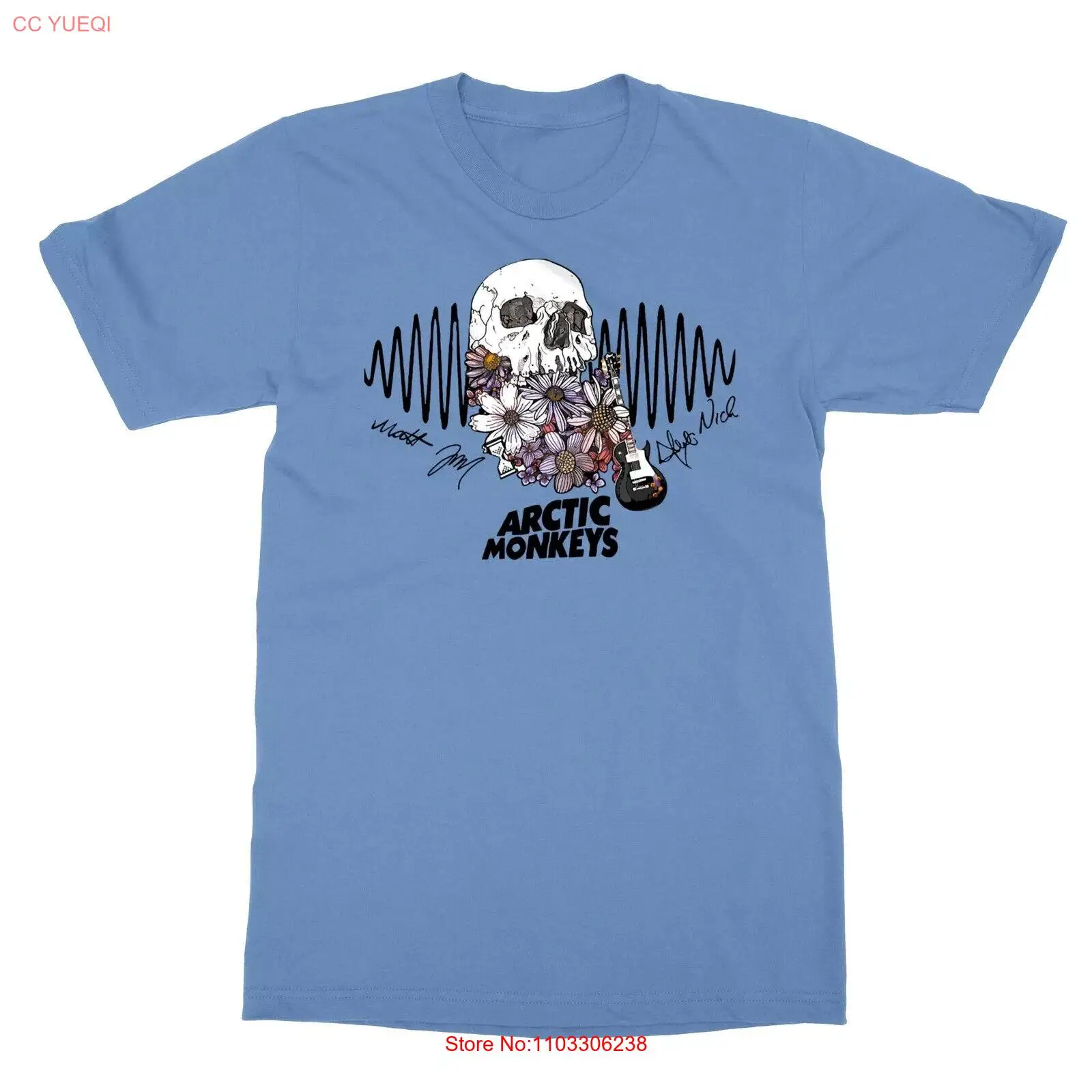 Мужская футболка с гитарой и черепом Arctic Monkeys