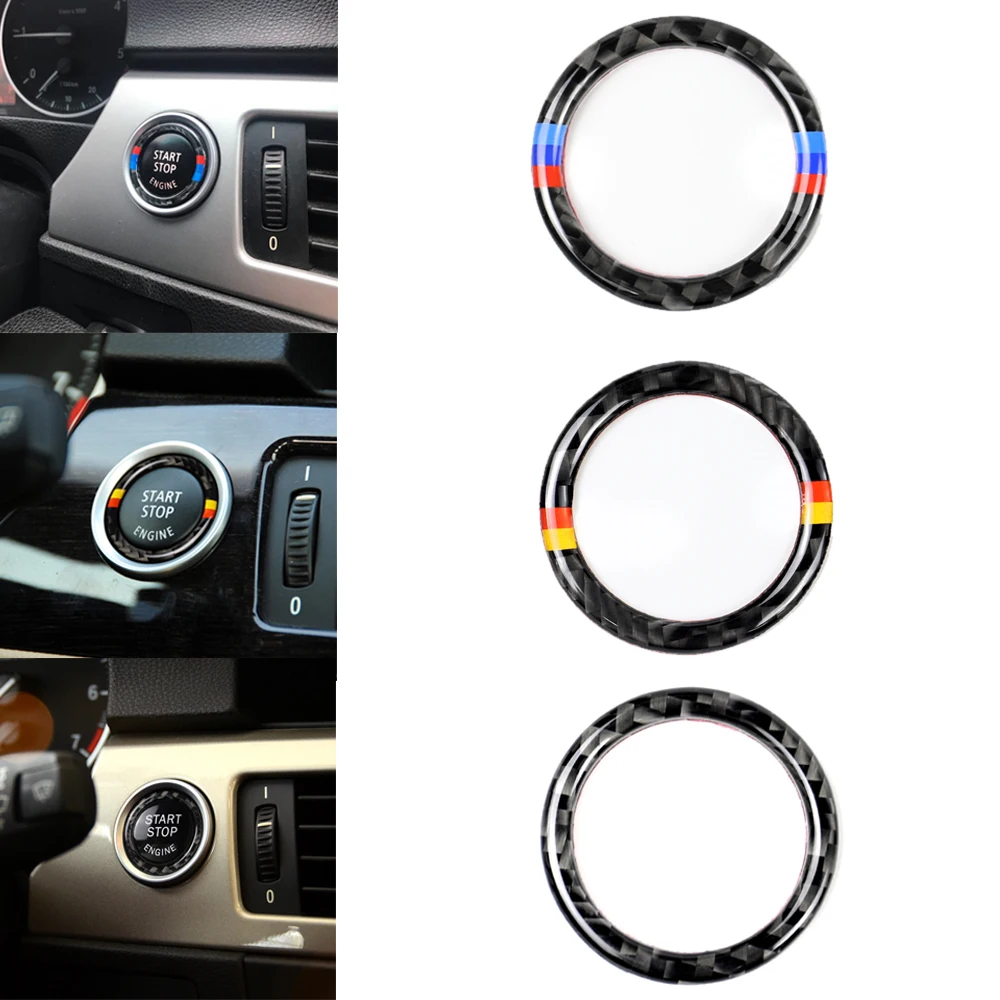 

One-Click Start Decoration Circle Sticker Start Up Engine Button Sticker Trim For BMW 3 Series E90 E92 E93 320i Z4 E89 2009-2012