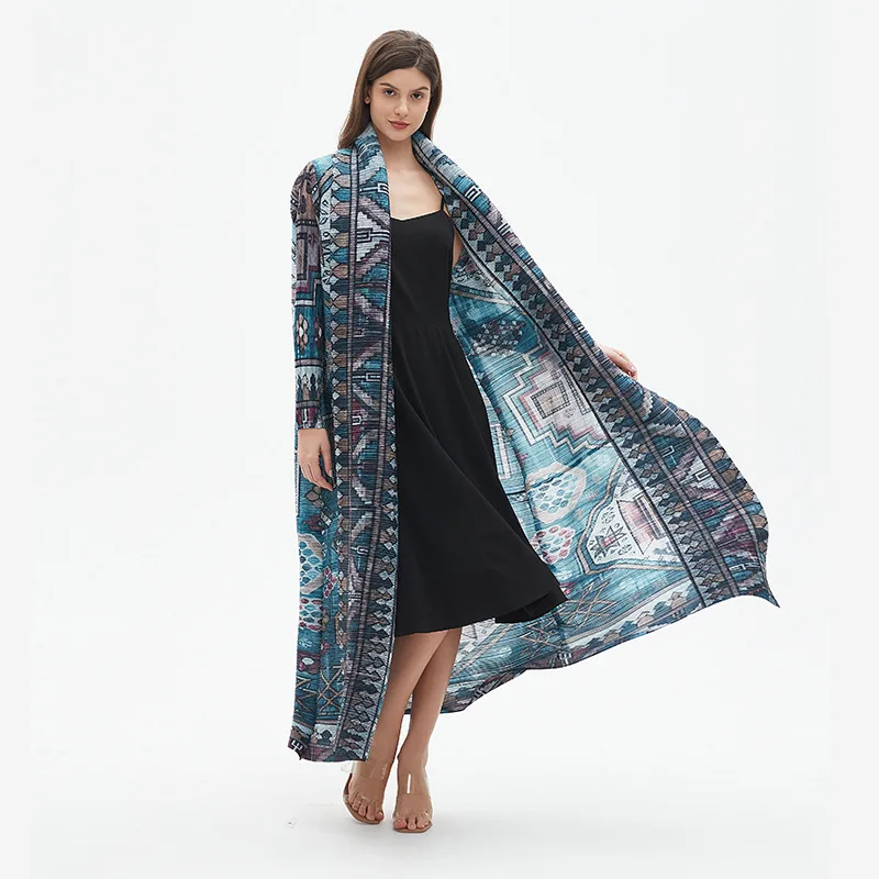 ALSEY Miyake плиссированный женский халат-кардиган с девятью рукавами и съемным