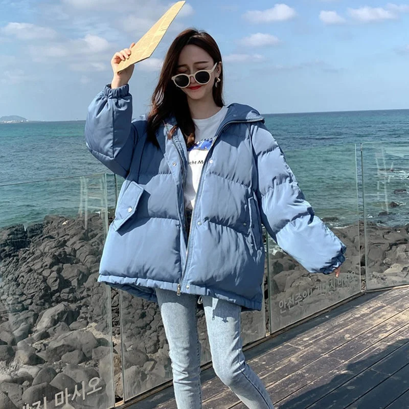 2023 New Short Winter Jacket Women's Oversized Parka Warmth Thick Cotton Coat Loose Hooded Thickened Women's Winter Jacket