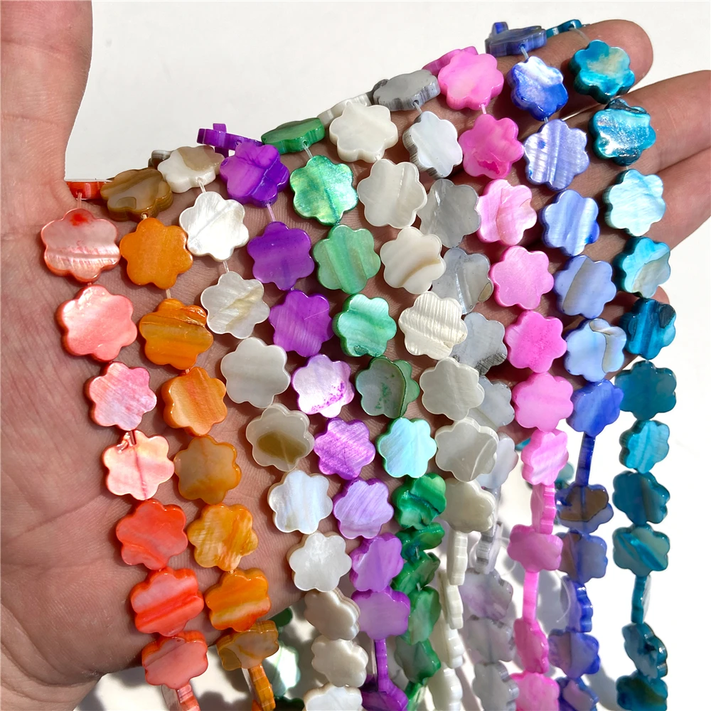 

Colorful Plum Blossom Shell Charms Natural Mother Of Pearl Shell Flower Beads for Jewelry Making DIY Bracelet Necklace Accessory