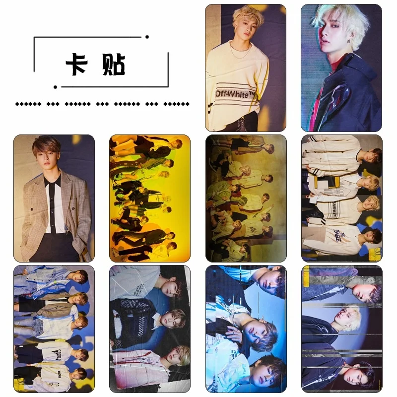 

KPOP New Boys Group Stray Kids New Album "Yellow Wood" Crystal Decorative Card Sticker Bus ID Mini Photo Sticker Gifts BANG CHAN