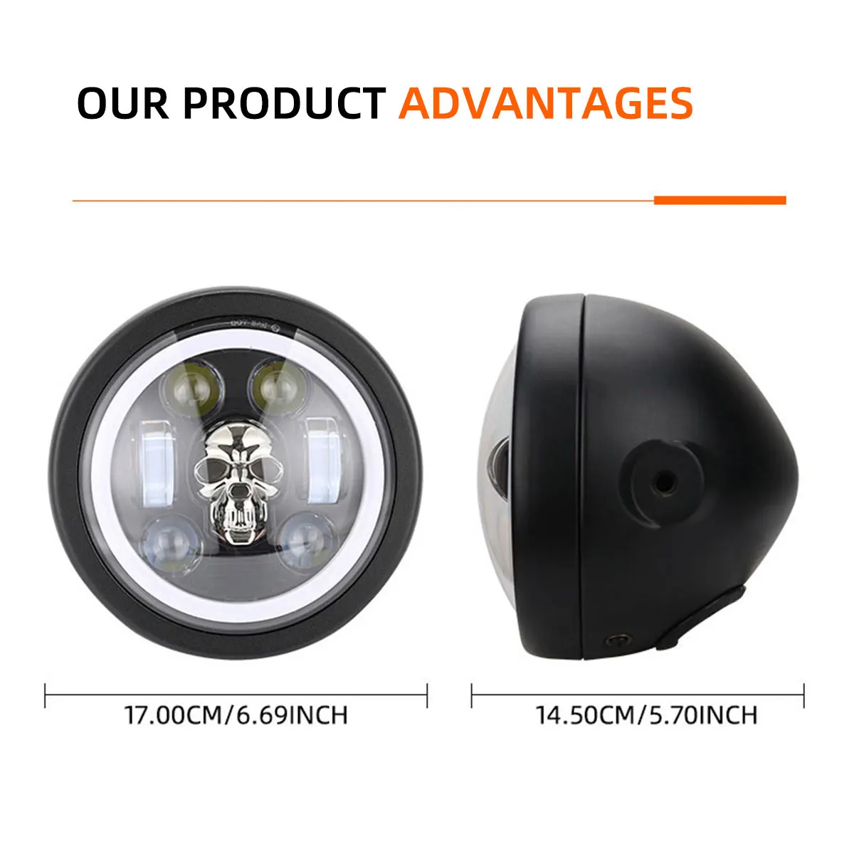 5 75 дюйма фонарь головного света проектор гало кольцо мотоцикла 3/4 дальний