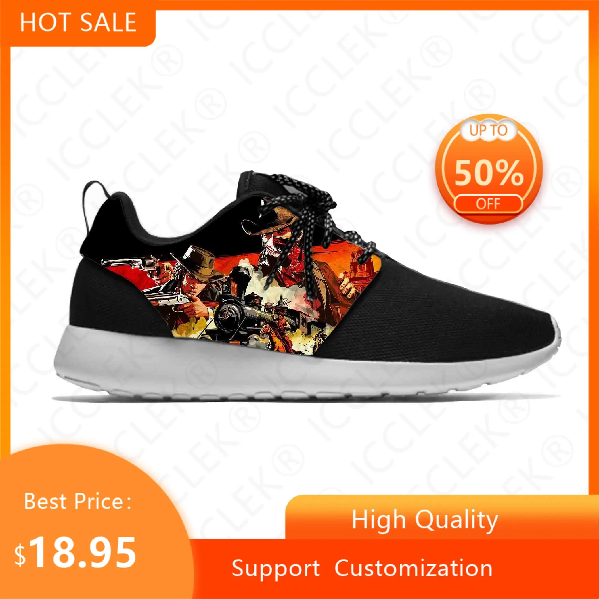 

Кроссовки Red Dead выкуп RDR2 аниме Мультяшные забавные спортивные кроссовки для бега Повседневные Дышащие легкие кроссовки с 3D принтом для мужчин и женщин