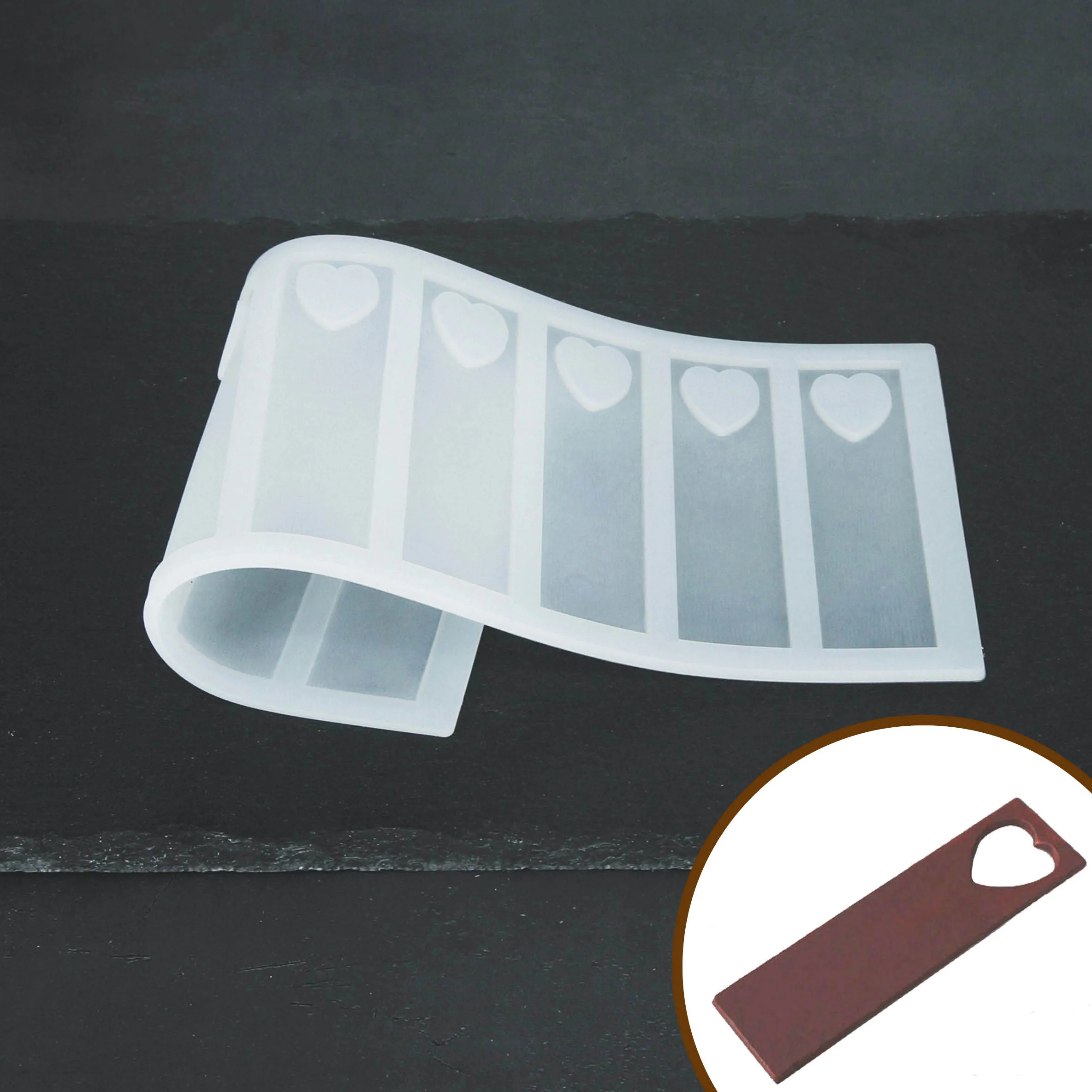 

Квадратная полоса в форме сердца, силиконовая форма, вставка в виде шоколада, Полоска, украшение для торта на День святого Валентина