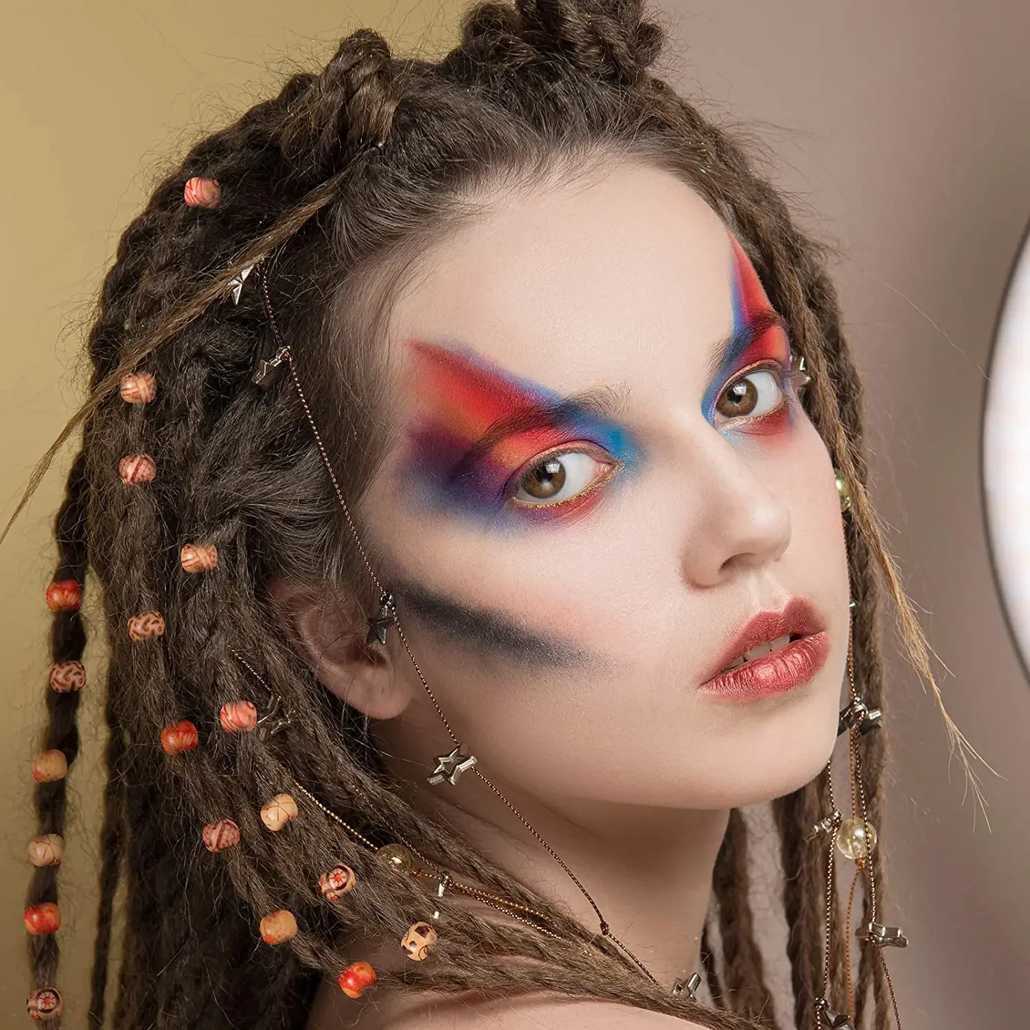 100 шт. 12 мм Цветные деревянные бусины для волос дредов отправляются резинка 1