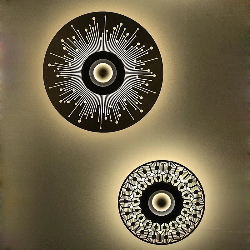 Креативный резной настенный светильник с отверстиями из меди декоративное