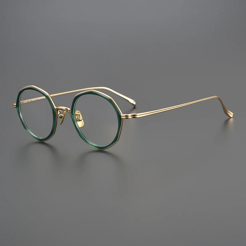 

2023 Myopia reading women personalized eyewear designer pure titanium optical eyeglasses Retro Thin face round glasses frame men