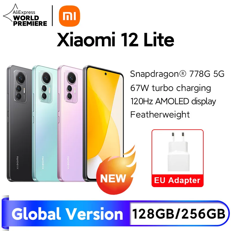 

[World Premiere]Global Version Xiaomi 12 Lite Snapdragon 778G ,6.55" AMOLED 108MP Camera 120Hz NFC 67W charging