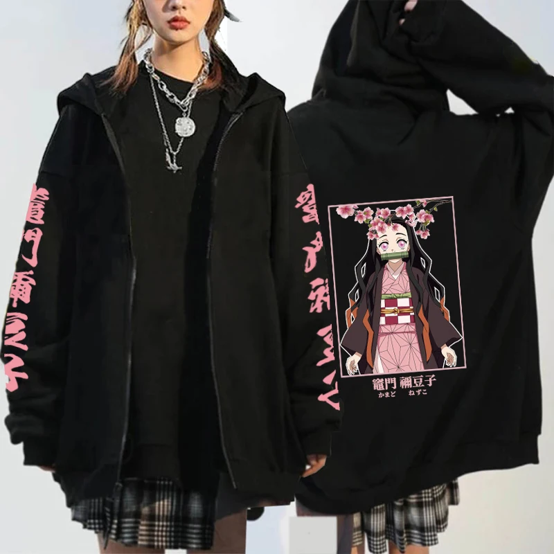 Nezuko anime demon killer Hoodie kimetsu no YAIBA Sweatshirt comfort top pullover sudadera felpa moletom women's Hoodie