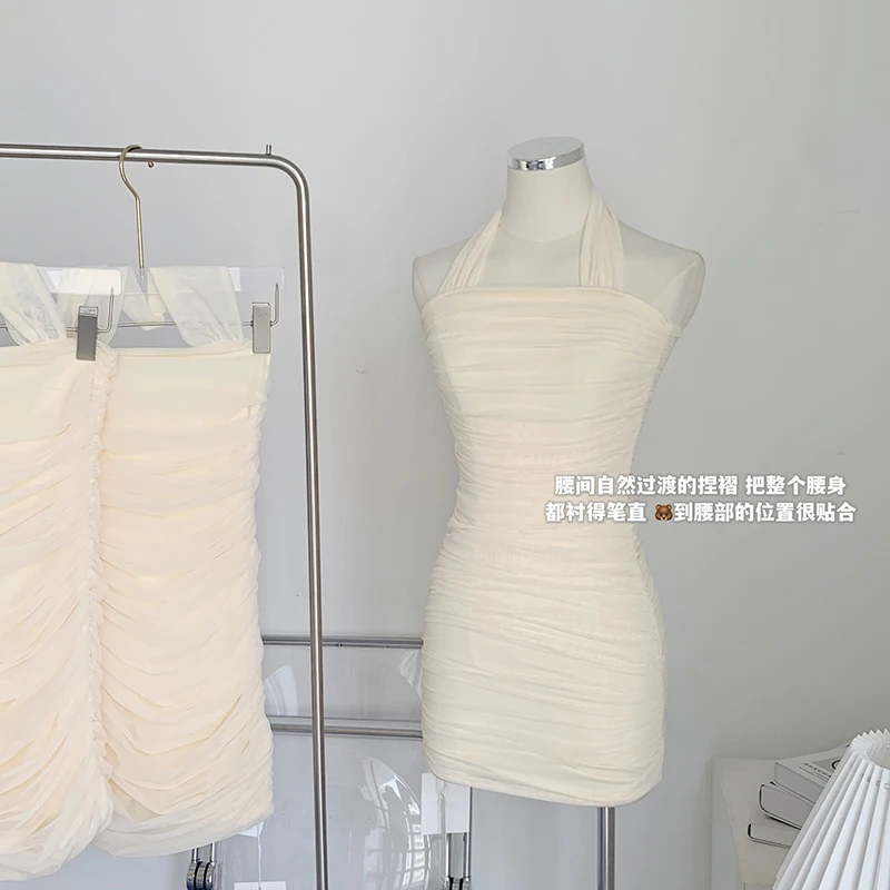 

Сексуальное платье Y2K, женское облегающее платье на бретелях, вечернее женское летнее модное мини-платье с открытыми плечами и запахом на бедре, женское платье