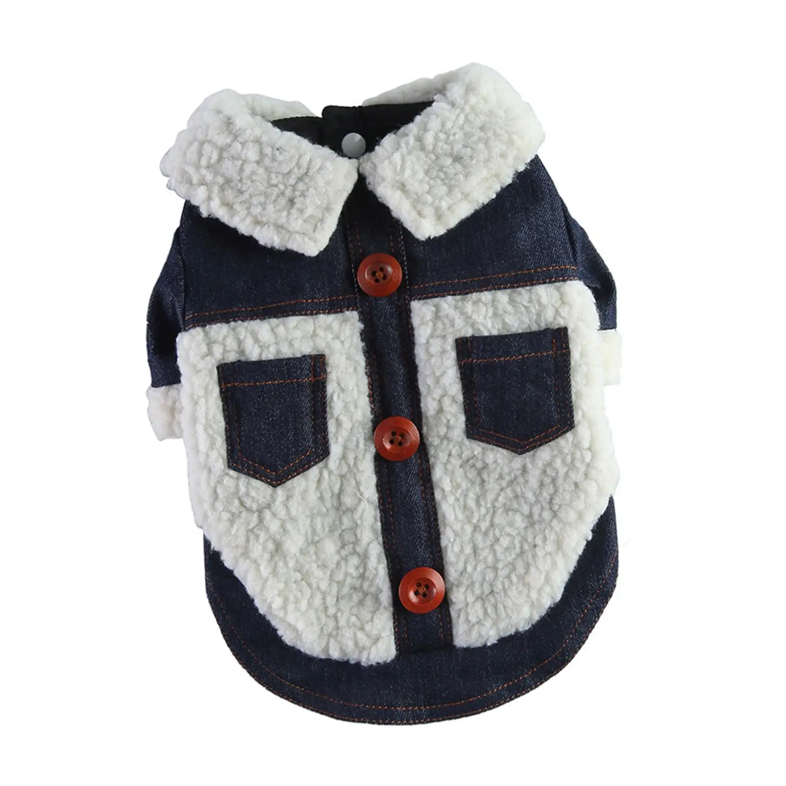 

Denim Fleece dog Jacket Soft and Warm with Pockets for Small Dogs