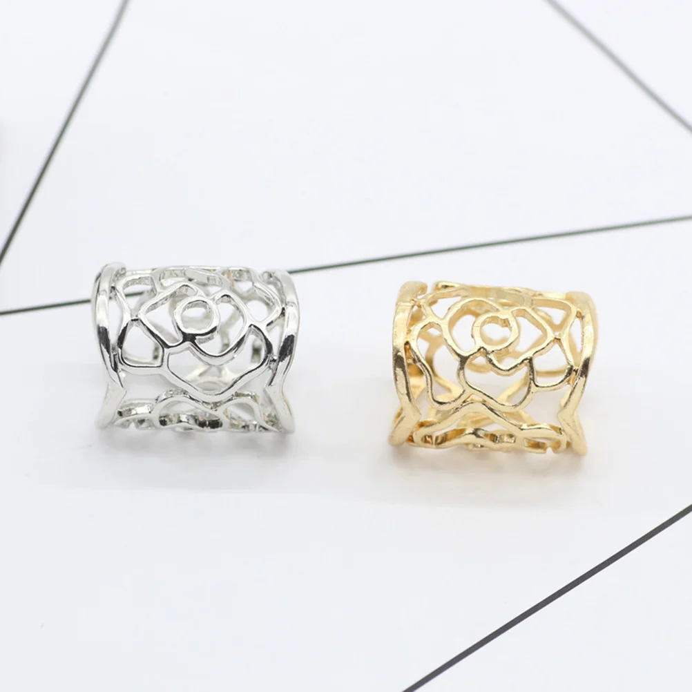 Шарф с розой кольцо пряжка скользящая трубка шарфы розами брошь позолоченная