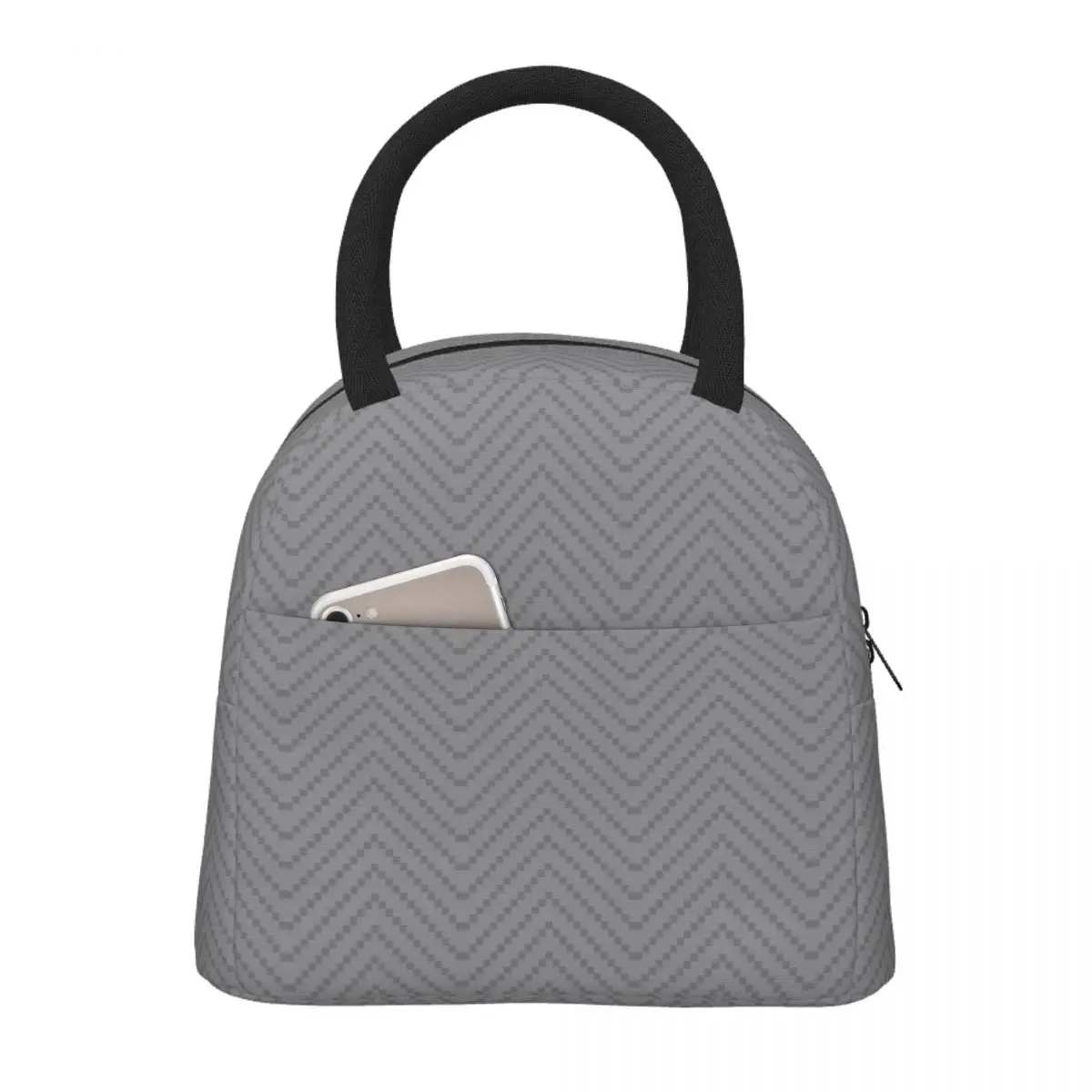 

Lunch Bag for Women Kids Triangular Stripe Insulated Cooler Portable School Oxford Tote Food Bag