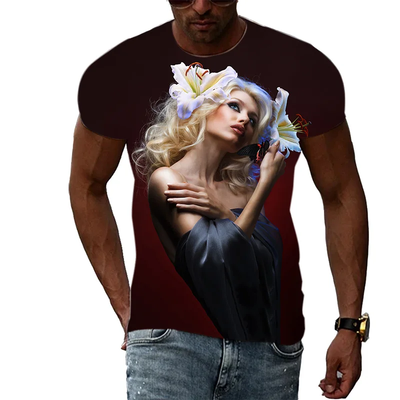 

Модные трендовые футболки с цветами для девушек и мужчин и женщин, повседневный топ с 3D принтом в стиле хип-хоп Harajuku, индивидуальный топ с кр...