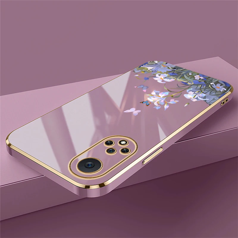 Фото Защитный чехол для телефона Huawei Nova 3i 4e 5T 5i Y70 Plus 9 7i 8i 7 6 SE с цветочным и бабочковым узором, силиконовый, с покрытием №2