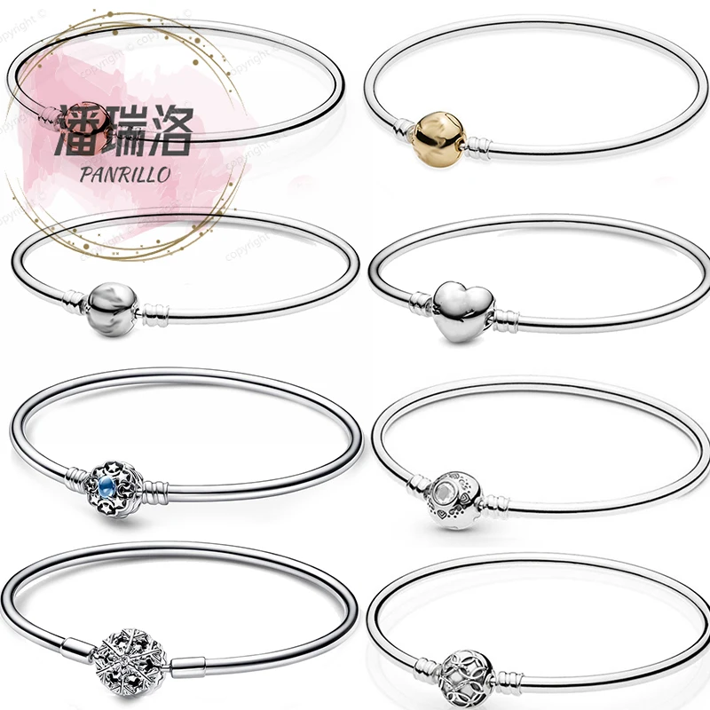 

High quality 925 Silver Snowflake Bracelet fits Pandoraer diy Hard charm bracelet for women