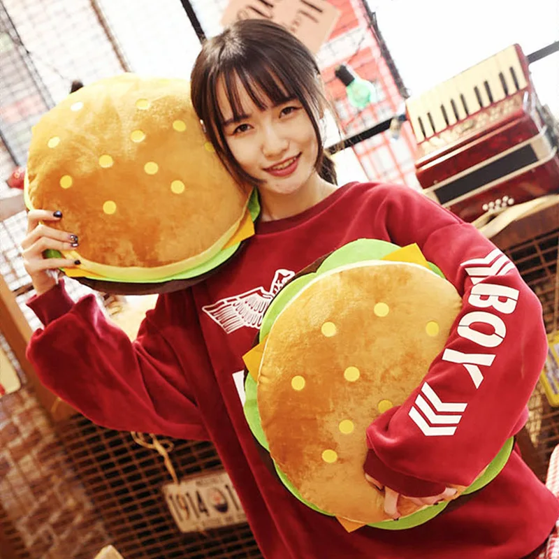 

New Creative Burger Plush Toy Soft Padded Plush Cushion Pillow Kaiwaii Hamburger Pillow Boy Girl Birthday Gift 30/40 cm