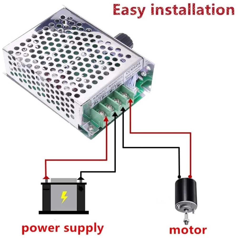 

PWM DC Motor Governor 12V 24V 36V 30A 1500W Controller Speed Control Switch With Casing CCM6DS
