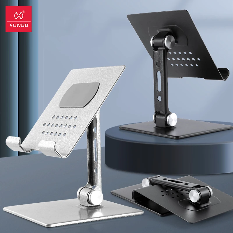 

Xundd Foldable Tablet Phone Holder Metal Stand Heat Adjustable Desk Dissipation Stand For 4-16 inch Mobile Phone Tablet iPad
