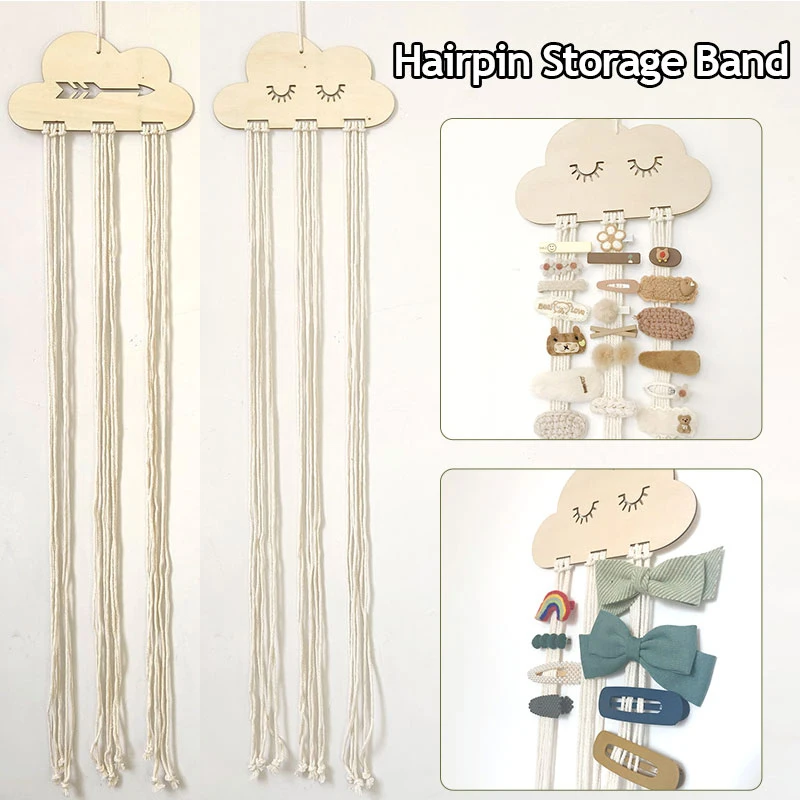 

1pcs Hairpin Storage Wall Ornaments INS Nordic Wooden Cloud Baby Hair Clips Holder DIY Accessories Jewelry Organizer Home Decor